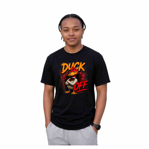 Duck Off Graphic Tee — Funny Angry Duck Shirt Clean Version